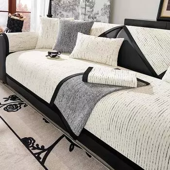 Chenille Sofa Covers Non-Slip Luxury Sofa Cushion for Living Room Elegant Vintage Style Couch Slipcovers Four Seasons Universal 70x70 A