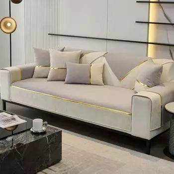 Подушка для дивана из шенилла, универсальная подушка для сиденья на все времена года, нескользящий кожаный чехол для дивана, полотенце для спинки и чехол 70*70cm