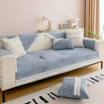Подушка для дивана из шенилла Four Seasons Universal Cover Cloth Non-Slip Sofa Cover Backrest Armrest Cushion 70*70cm