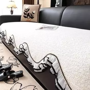 Chenille Sofa Cushion Four Seasons Universal Non-slip Straight Row Sofa Cushion Irregular Light Luxury High-end Sofa Cover 90x70cm