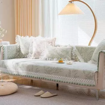 Chenille Sofa Cushion Four Seasons Universal Sofa Cushion Mild Luxury Retro Cushion Sofa Cover Cloth Modern Simple Non-Slip 70*70cm