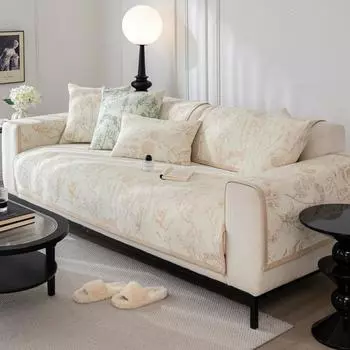 Chenille Sofa Cushion Four Seasons Universal Sofa Cushion Dustproof Stain Resistant Sofa Cover Towel Retro Affordable Luxury Non-Slip Cushion 70*70cm