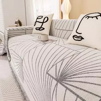 Подушка для дивана из шенилла, полностью покрытая тканью, универсальный нескользящий чехол для дивана Four Seasons, новый чехол из ткани с защитой от царапин, одеяло 180X130