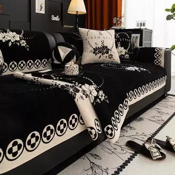 Chenille Sofa Cushion Jacquard Four Seasons Universal French Style Sofa Cushion Anti Cat Scratching Sofa Cover Nonslip Couch Mat 70x70cm 1pcs