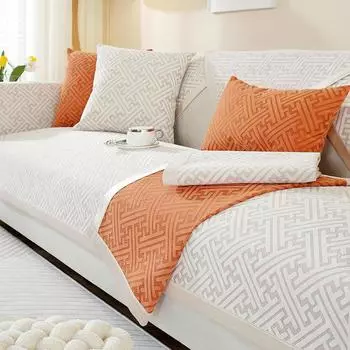 Chenille Sofa Cushion, Light Luxury Solid Color, Universal for All Seasons, Simple Non-slip Sofa Cover, Cloth Towel Cover, Seat Cushion 70*70cm