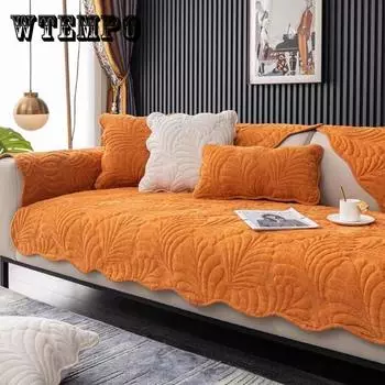 Chenille Sofa Cushion Living Room Solid Color All-season Anti-skid Cushion Backrest Cover Cloth Towel Sofa Cover 70*70