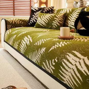 Chenille Sofa Cushion Mat Non-slip Four Seasons Sofa Cover for Living Room Universal Couch Covers Blanket Christmas Decorations A 70x70