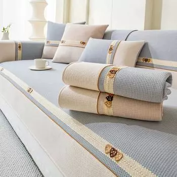 Chenille Sofa Cushion Straight Row Living Room Sofa Cover Universal Non-Slip High-End Home Dust Cushion Backrest Cover Cloth 70x70