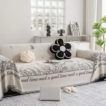 Полотенце для дивана из синели, жаккардовая подушка для дивана с надписью, универсальное высококачественное покрывало на четыре сезона, одеяло с полным покрытием 180*130cm