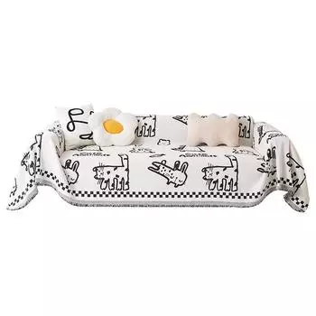 Chenille Sofa Towel Cover Double-sided Usable All-inclusive All-purpose Simple Sofa Cushion Cover Anti-slip Cover for All Seasons 180*130cm