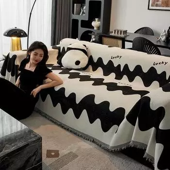 Полотенце для дивана из синели, универсальный универсальный чехол для дивана Four Seasons, пылезащитный чехол, цельный чехол для дивана, ткань с защитой от царапин 180*130cm