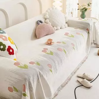 Полотенце для дивана из синели, универсальный универсальный чехол для дивана Four Seasons, пылезащитный чехол для гостиной, цельный тканевый чехол для дивана 180*130cm