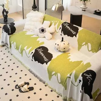 Chenille Sofa Towel Non-Slip Four Seasons Universal Sofa Cover Cover All-Inclusive High-Grade Cover Cloth Can Cover Cover Blanket Cushion 90x100cm