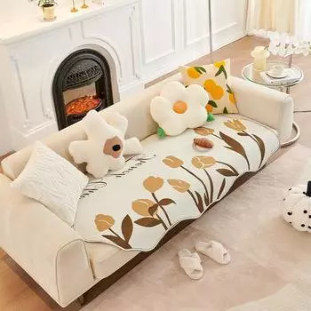 Chenille Special-Shaped Sofa Cushion Non-Slip Stain-Resistant Sofa Cover Four Seasons Universal Sofa Cover Towel High Sense 70*70cm