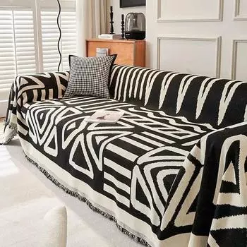 Одеяло с кисточками из шенилла, универсальные чехлы для диванов, двухсторонние одеяла в стиле INS для офиса, кровати, кемпинга 90x180cm S