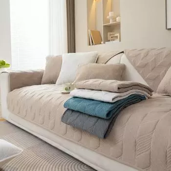 Chenille Thickened Leaf Sofa Cushion Four Seasons Universal Simple Cushion Non-Slip Sofa Cover Backrest Towel Cover Cloth 70*70cm