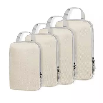 CHENLONB Travel Compression Bag Travel Pouch Set of 4 Heavy Duty Fabric Space Saving Compression saves approximately of clothing space Easy