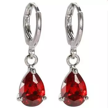 Chenrui Pink Zircon Inlaid Earrings - European & American Style for Women.