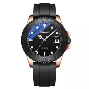 CHENXI брендовые автоматические механические мужские часы кварцевые наручные часы с турбийоном мужские светящиеся часы с датой чёрный