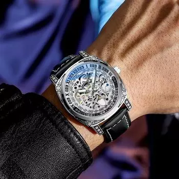 CHENXI лучший бренд класса люкс, мужские модные автоматические механические часы с турбийоном, водонепроницаемые кварцевые часы, мужские Relogio Masculino серебряный