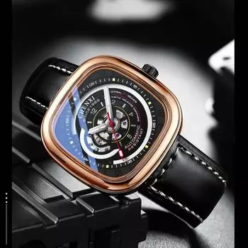 CHENXI лучший бренд мужские механические часы роскошные водонепроницаемые деловые часы с квадратным циферблатом турбийон новые модные мужские наручные часы чёрный