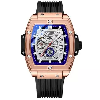 CHENXI мужские автоматические часы с датой, кварцевые наручные часы с силиконовым ремешком, механические спортивные часы для мужчин чёрный