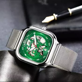 CHENXI мужские часы с турбийоном, деловые часы, автоматические механические наручные часы, прозрачные водонепроницаемые мужские часы чёрный