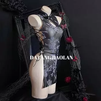 Cheongsam униформа соблазн перспектива бесплатно открытая вилка секс нижнее белье чистое желание ремень большой размер нижнее белье average size [80-65kg]