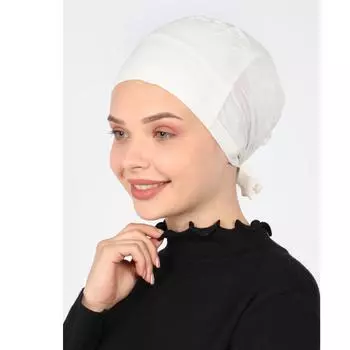 Чепчик из чесаного хлопка Miray с лайкрой Off White