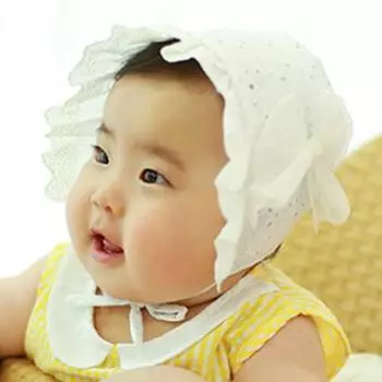 Чепчик Monsieur Unisex Paisel Ribbon, 46см, Белый, Популярная детская одежда в Корее