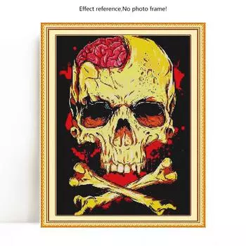 Череп Алмазная картина Хэллоуин Алмазная вышивка Мультфильм Вышивка крестом Домашний декор 20X30CM