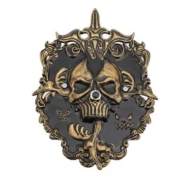 Череп дверной звонок металлический ретро цвет декоративный страшный скелет дверной звонок украшение двери для фестиваля хо