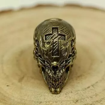 Череп Голова Латунные Бусины Нож EDC DIY Паракорд Плетеные Браслеты Шнурки Подвески Аксессуары Подвески для инструментов на открытом воздухе Безделушки латунный