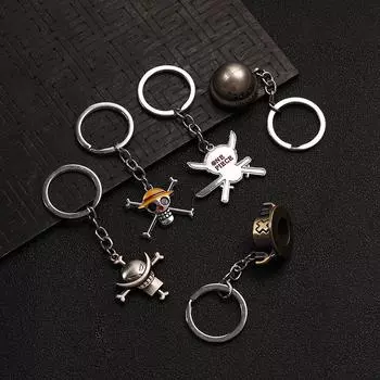 Череп Ювелирные изделия Аксессуары для женщин и мужчин One PIECE Подарки Брелок Мультфильм Соломенная шляпа Косплей Подвеска Креативный брелок Аниме Уникальный