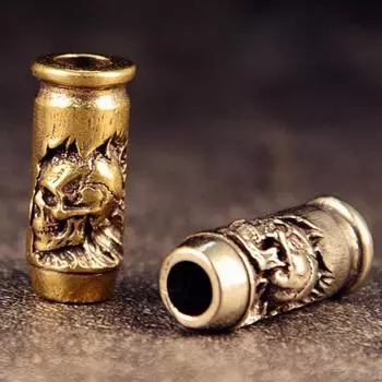 Череп Крест Пуля Латунь Нож Бусины EDC DIY Паракорд Плетеные Браслеты Шнурок Брелок Подвески Аксессуары Наружные Инструменты Подвески Декор