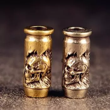 Череп Крест Пуля Латунь Нож Бусины EDC DIY Паракорд Плетеные Браслеты Шнурок Брелок Подвески Аксессуары Наружные Инструменты Подвески Декор