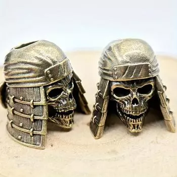 Череп ниндзя голова латунный нож бусины EDC DIY паракорд плетеные браслеты шнурки подвески аксессуары уличные инструменты подвески амулеты латунный