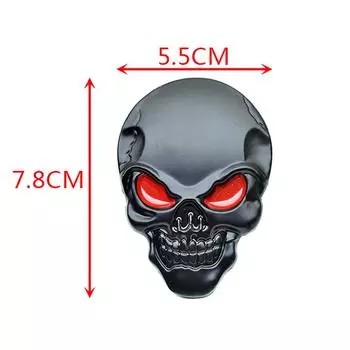 Череп Скелет Голова Череп 3D Металлический Кузов Наклейка Авто Задняя Эмблема Значок Наклейка Хром И Черный Для Автомобиля Мотоцикла