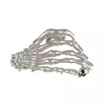 Череп Скелет Рука Кость Скелет Акула Зажим Полый Металлический Волос Коготь Череп Лапа Волос Коготь Дамы серебряный