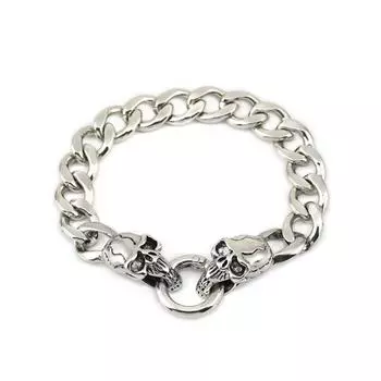 Череп властный крутой парень крутой мужской браслет из титановой стали хип-хоп панк личность уличные модные украшения для ночного клуба 21CM