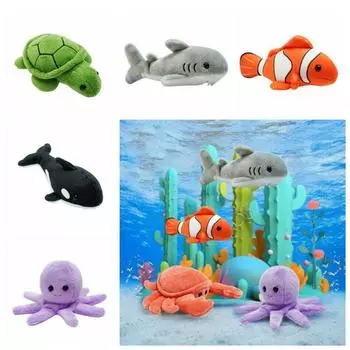 Черепаха Кит Осьминог Мультфильм Животное Пальчиковая Кукла Плюшевая Кукла Животное Ручная Кукла Родитель-ребенок Style A