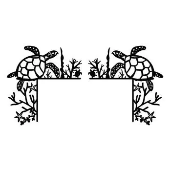 Черепаха Океан Декор Наклейка На Стену Украшение Угловой Двери Украшение Угловой Дверной Рамы Искусство Металлическая Настенная Наклейка