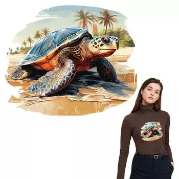 Черепаха Ползающий Утюг На Нашивке Товары для рукоделия Товары для рукоделия Теплообменные парчи Ropa Футболка «сделай сам» Нашивка на заказ на порошковые наклейки