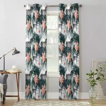 Черепаха, растение, цветы, зебра, оконная занавеска для гостиной, роскошная занавеска с балдахином для спальни, дома, кухни, декор, занавеска 135W x 60H(cm) x1