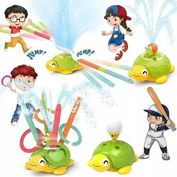 Черепаха Разбрызгиватель Воды Игрушки для Детей Мяч Совок Метание Кольца И Прыжки