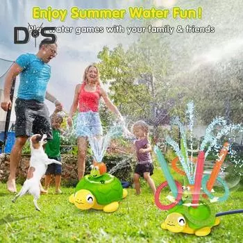 Черепаха, разбрызгиватель воды, игрушки для детей, мяч, бросание колец и игра в прыжки, распылитель воды, вращающийся на 360 градусов, летние водные игрушки для мальчиков и девочек Tortoise