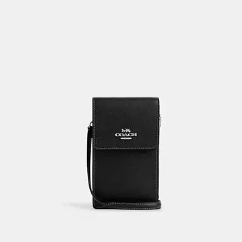 Через плечо Coach North South Phone, серебристо-черный