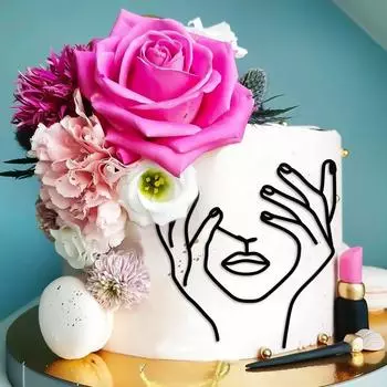 Черная акриловая открытка на день рождения для торта Линия для вечеринки для девочек Украшения для торта One Size чёрный