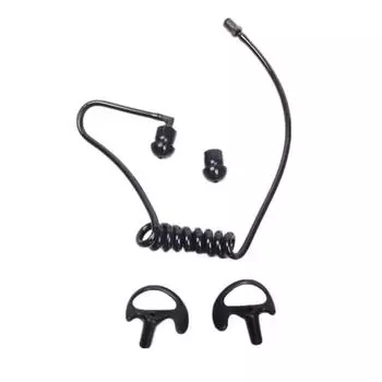 Черная акустическая трубка + черный средний ушной вкладыш для радиогарнитуры