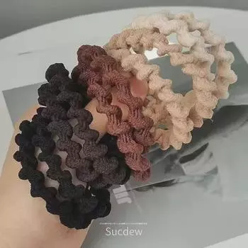 Черная эластичная повязка для волос с высоким хвостом - стильная кожаная резинка для волос с нитками для женщин